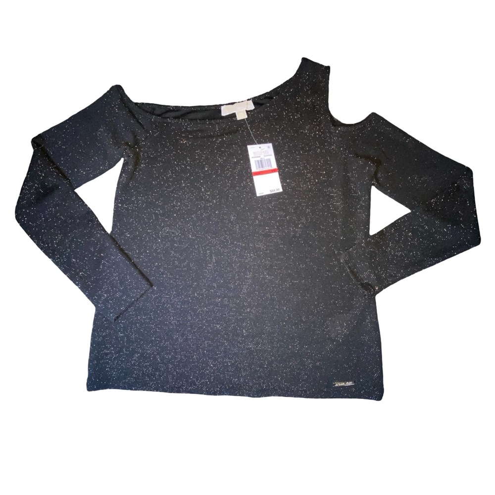 MICHAEL Michael Kors Black Glitter Blouse‎